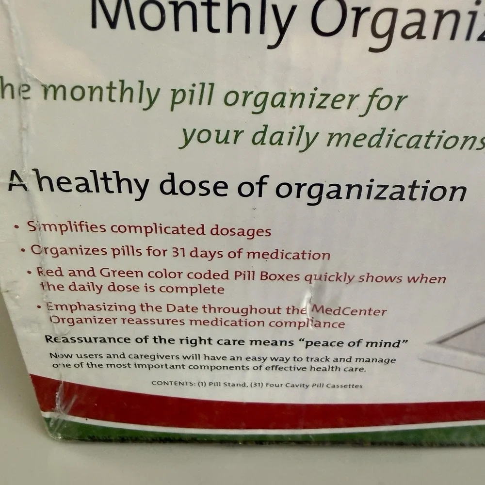 The MedCenter System 31 Day Vitamin Pill Monthly Organizer System Sealed